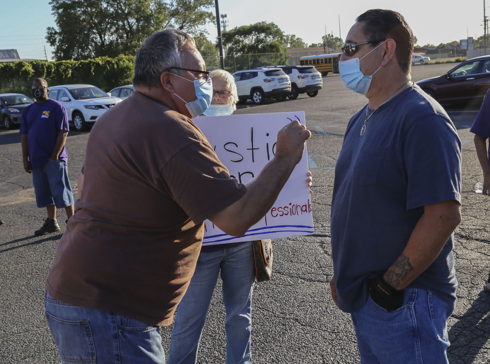 support staff workers rally, east chicago schools